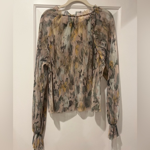 Anthropologie Long Sleeve Printed Sheer Blouse - size medium - Picture 6 of 9